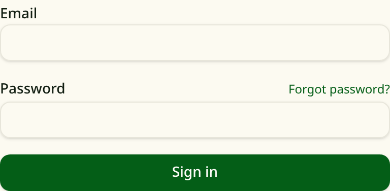 The CropShield sign-in form